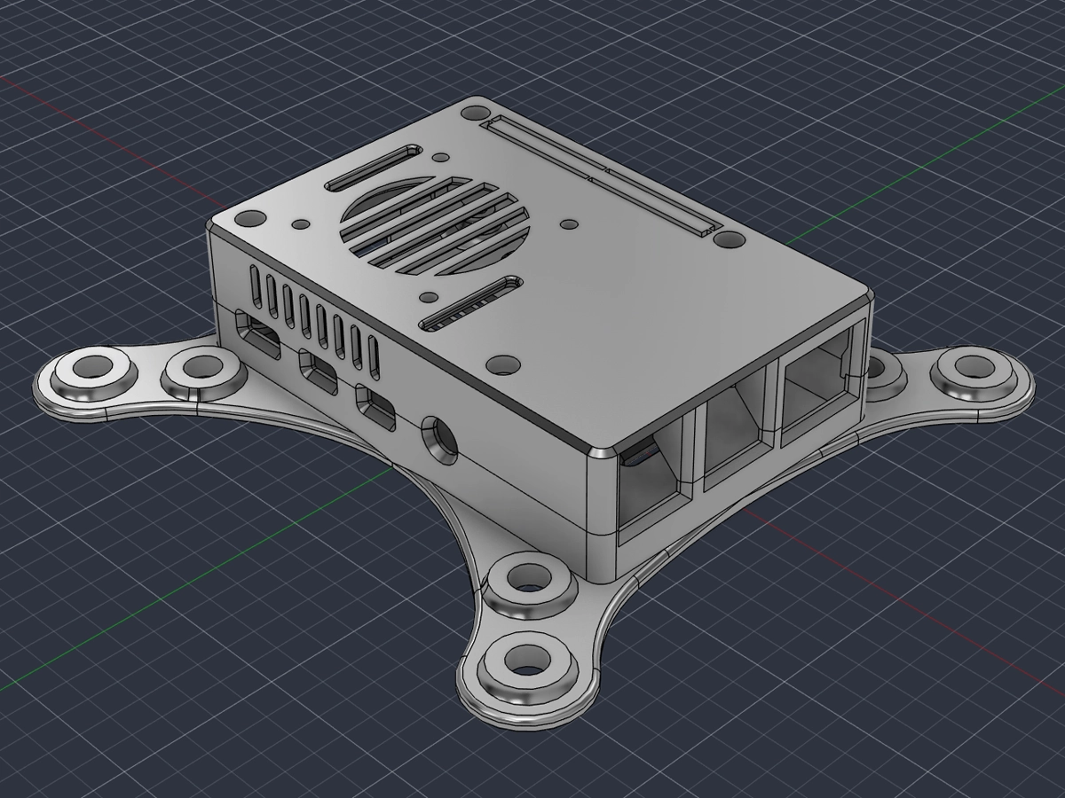 Carcasă Raspberry Pi 4 cu prindere VESA, gri